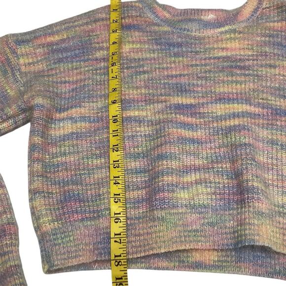 Sienna Sky Women's M Pastel Rainbow Striped Cropped Pullover Sweater - Picture 6 of 9